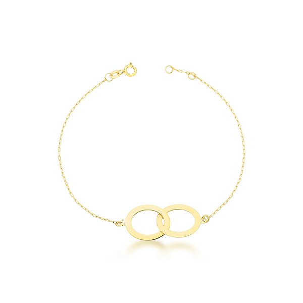 Pulseira Elos Entrelaçados Ouro 18k