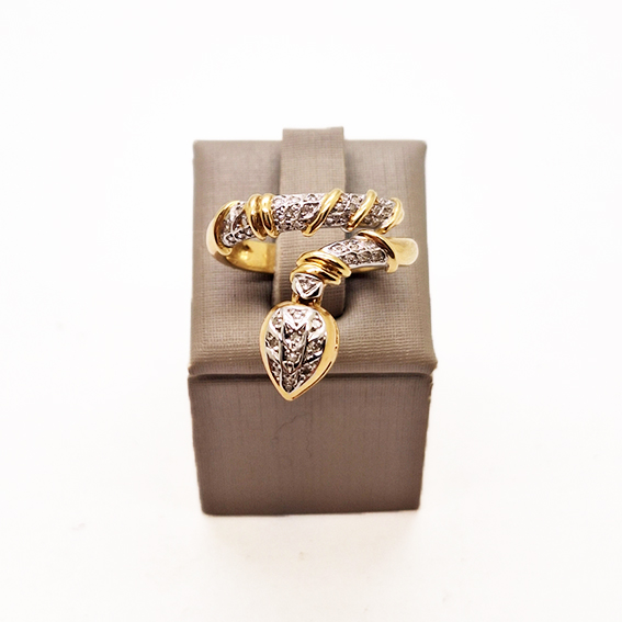 Anel Ouro 18K Diamantes Serpente - Pingente Removível