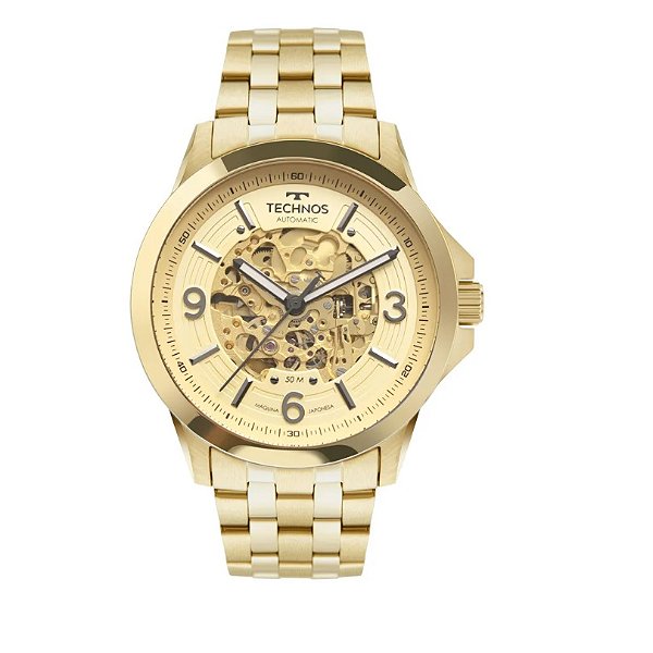 Relógio Technos Masculino Automático Dourado 8N24AK/1D