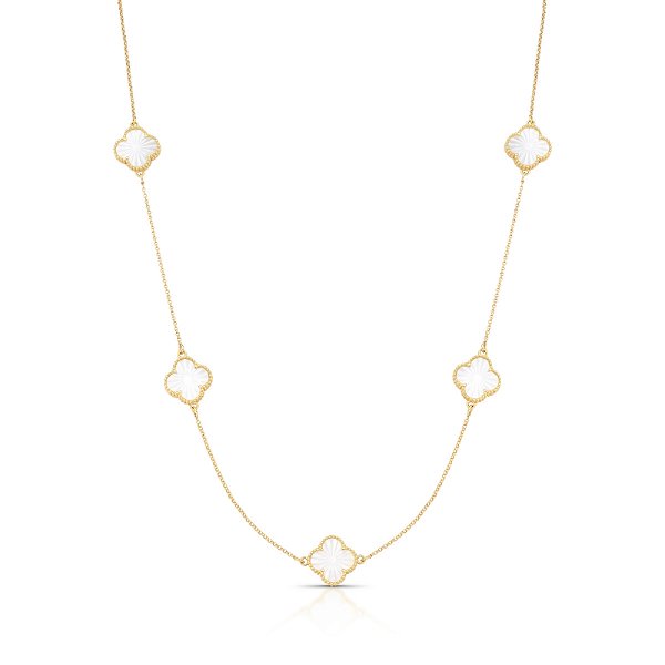 Gargantilha Trevos em Ouro 18k com Madrepérola