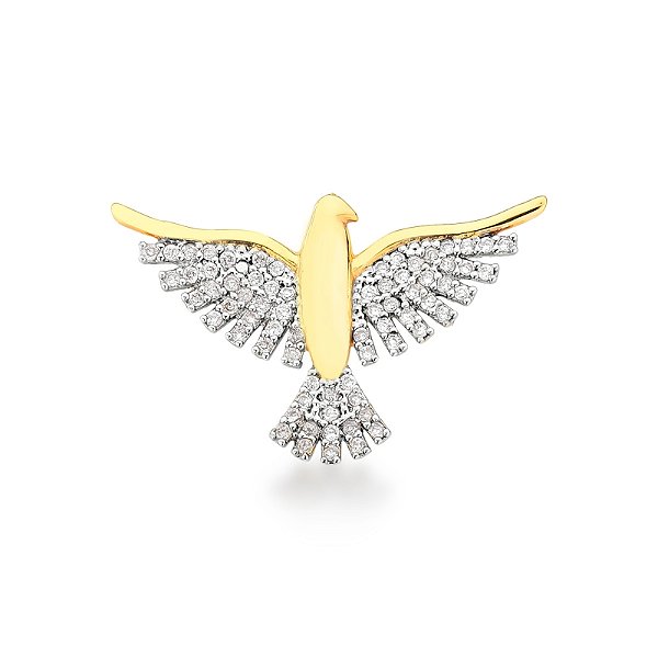 Pingente Espírito Santo em Ouro 18k com 72 Zircônias