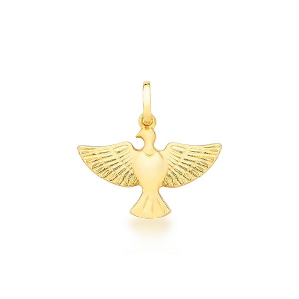 Pingente Espírito Santo em Ouro 18k com Detalhe Diamantado