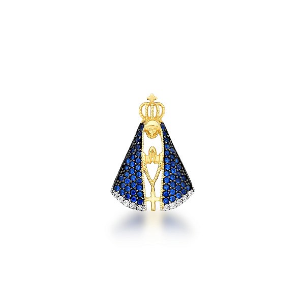 Pingente Nossa Senhora Aparecida com Terço em Ouro 18k