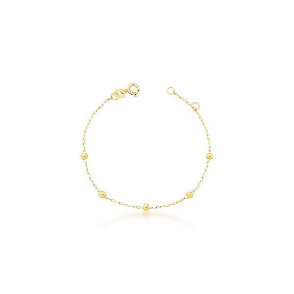 Pulseira Infantil Bolinhas em Ouro 18k
