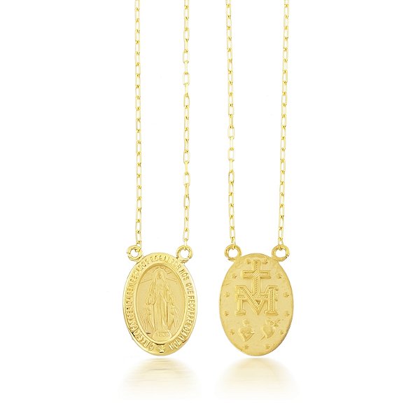 Escapulário Medalha Milagrosa em Ouro 18k