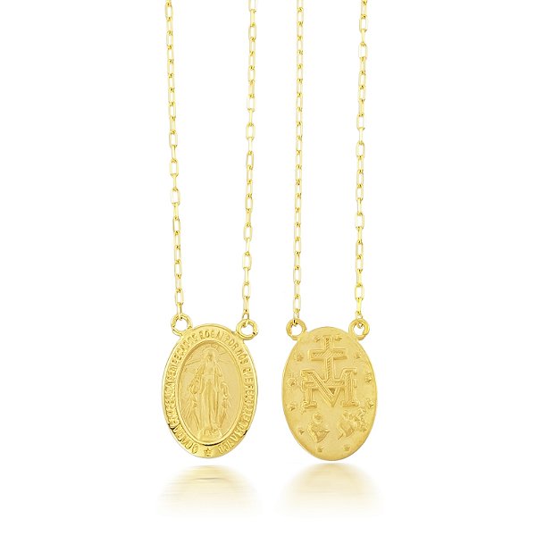 Escapulário Medalha Milagrosa em Ouro 18k