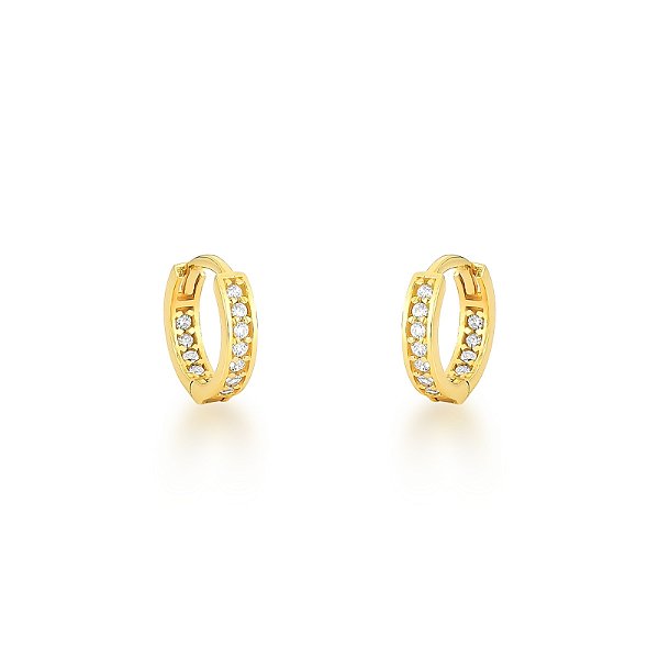 Brinco Argola Articulada "Full Light" em Ouro 18k