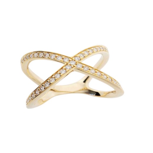 Anel X Cravejado com Zircônias