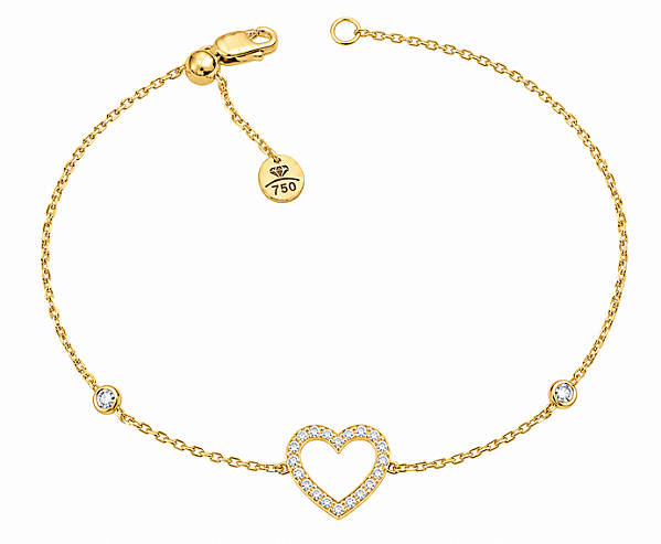 Pulseira Coração Cravejado com Zircônias