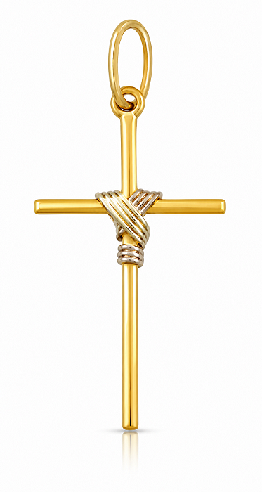 Pingente Cruz com Nó | Joia Religiosa Elegante e Delicada