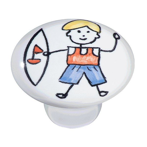 Puxador Cerâmica IL 7043 - Menino Surf - 37MM