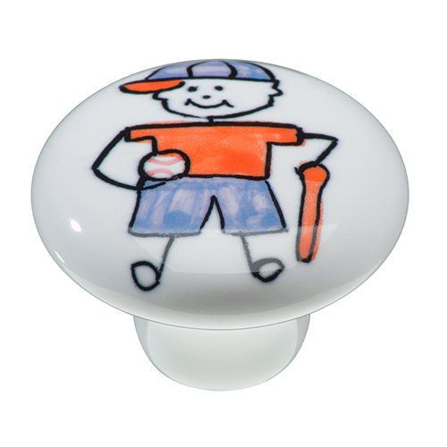 Puxador Cerâmica IL 7055 - Menino Baseball - 37MM