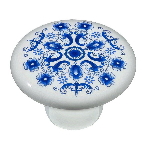 Puxador Cerâmica IL 7067 - Estampa Azul - 37MM