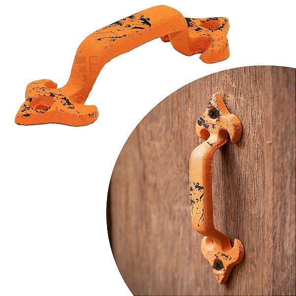 Puxador Rústico IL 6005 - Laranja - 115X24X32MM