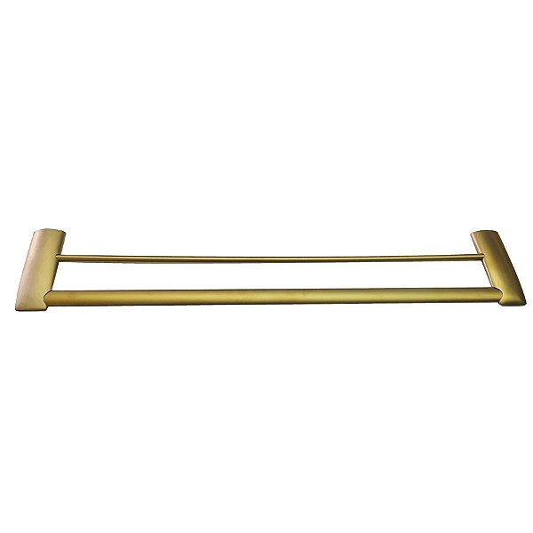 Porta Toalha Duplo - 60 cm - Bellagio Dourado Fosco