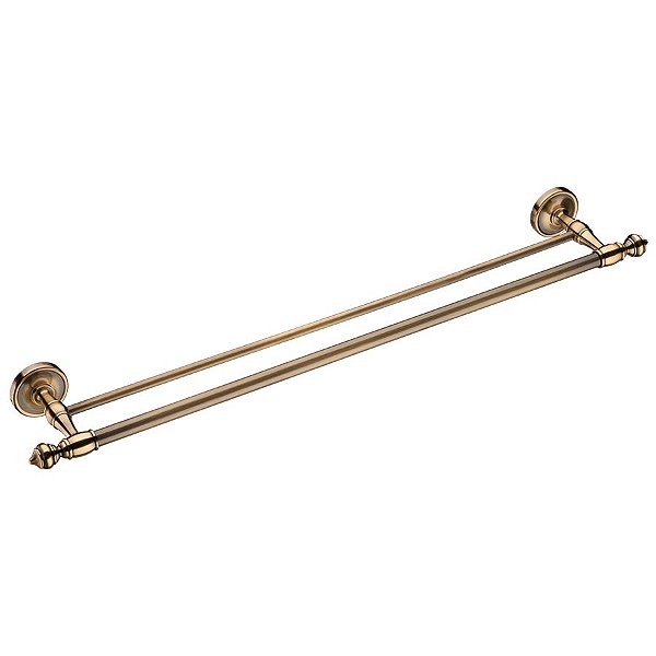 Porta Toalha Duplo - 60 cm - Ouro Preto