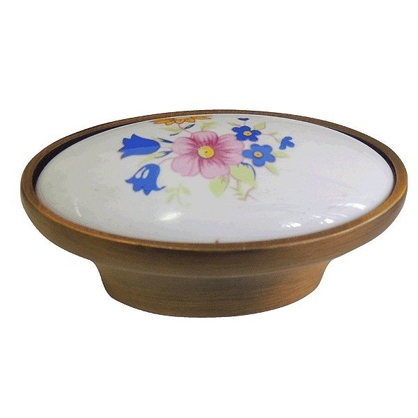 Puxador Colonial 202 - Estampa Flor - Ambar - 16MM