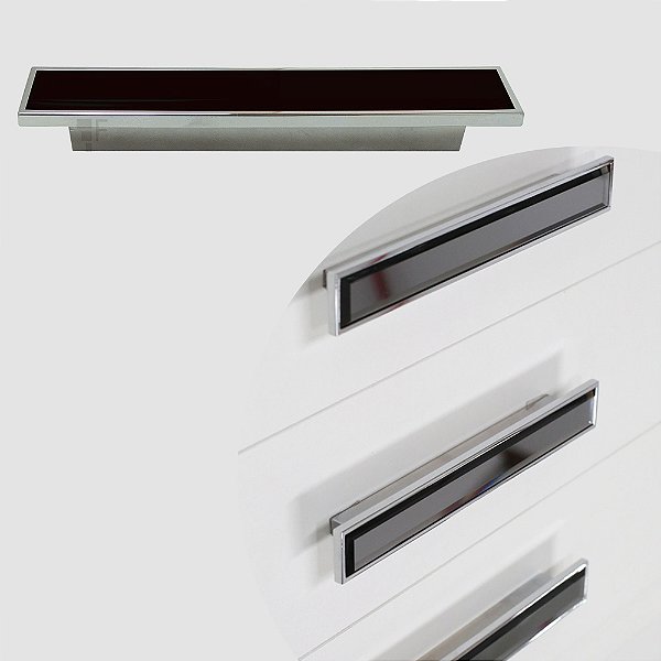 Puxador Cristal - IL 4516 - Preto - 160MM