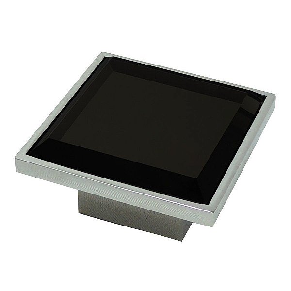 Puxador Cristal - IL 4517 - Preto - 80MM