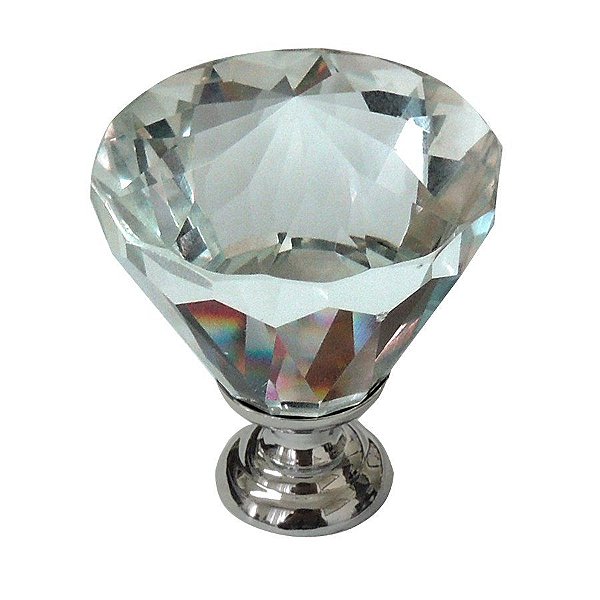 Puxador Cristal - IL 4519 - Cromado - Incolor - 30MM