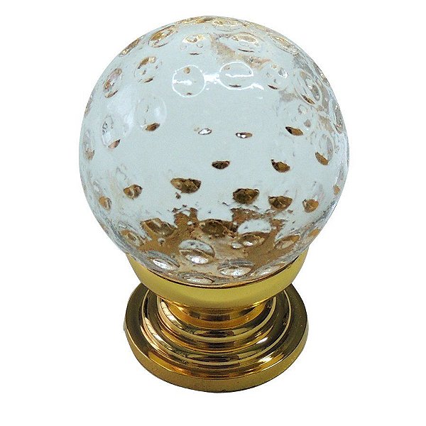 Puxador Cristal - IL 4524 - Dourado - Incolor - 30MM