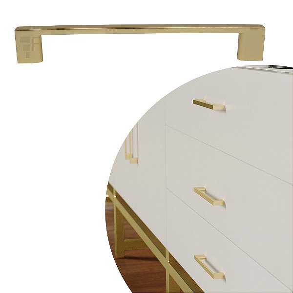 Puxador Liveri IL 950 - Dourado Fosco- 128MM