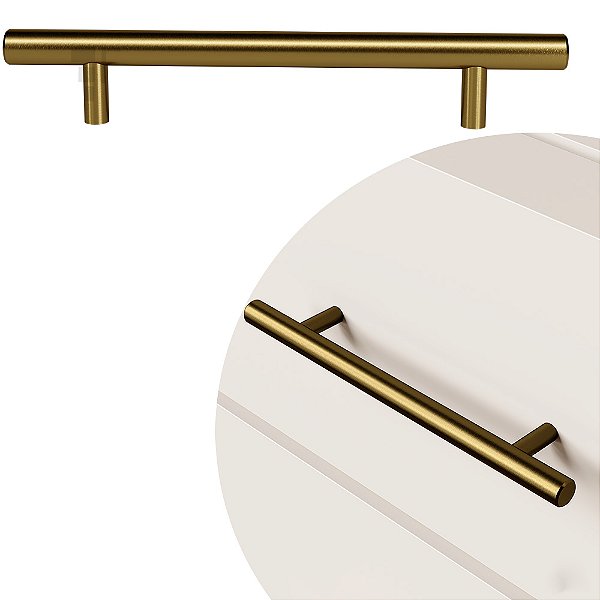 Puxador Primus IL 814 - Dourado Escovado - 224MM