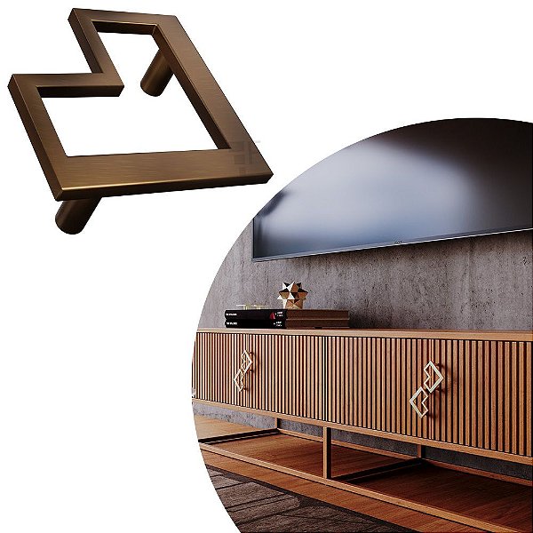 Puxador Corio IL 1720 - Âmbar - 60x60mm