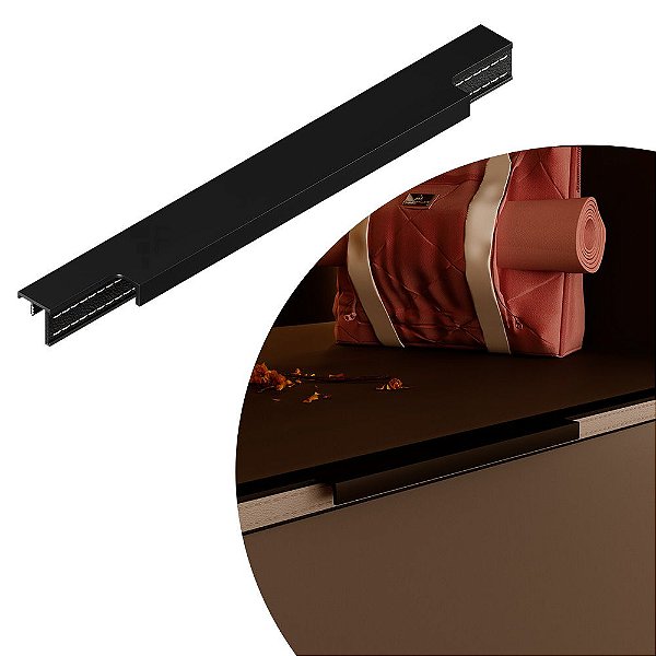Puxador Recale IL 8040 - Black/Black - 600MM