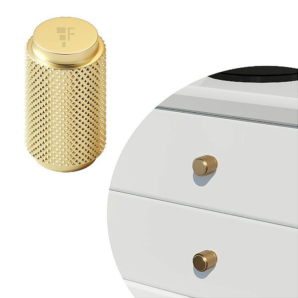 Puxador Zigrinato IL 1581 - Dourado- 18x33MM