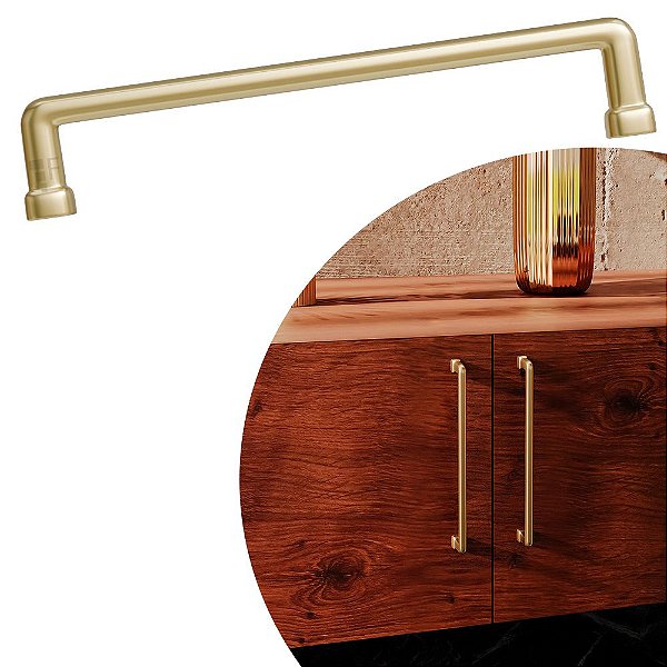 Puxador Norbello IL 1740 - Dourado Fosco - 288MM