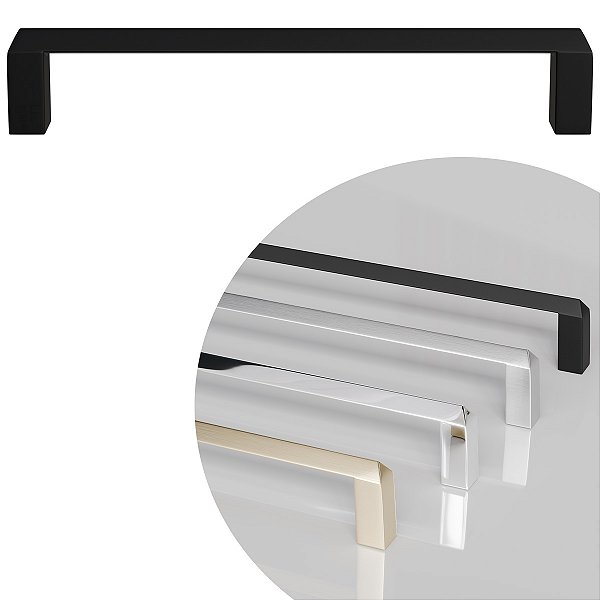 Puxador Liveri IL 955 - Preto - 192MM
