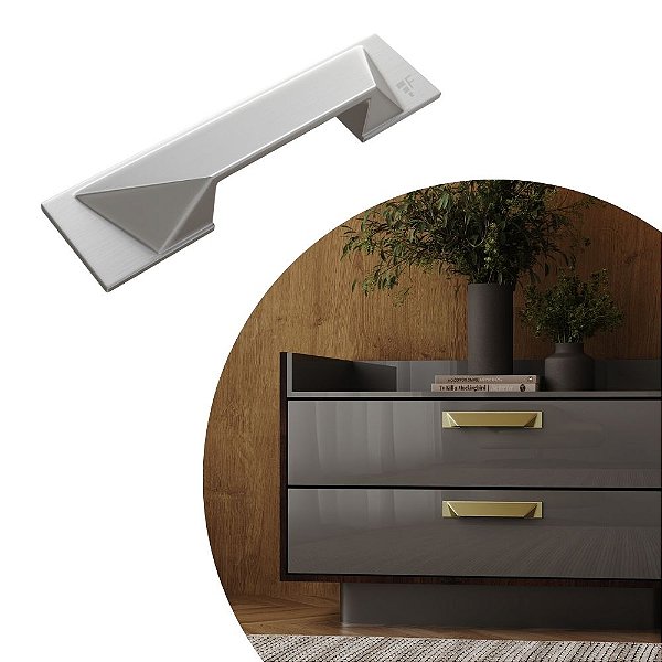 Puxador Concha Vivaro 224 - Prata Fosco - 64MM