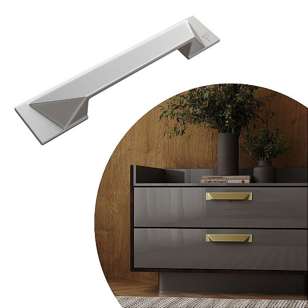 Puxador Concha Vivaro 224 - Prata Fosco - 96MM