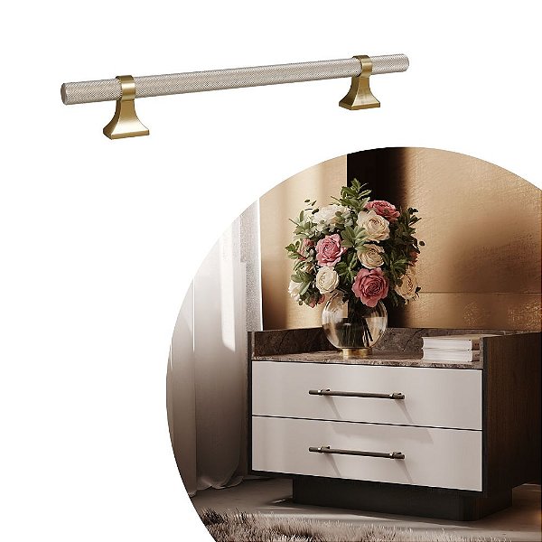 Puxador Zigrinato IL 1820 - Bronze/Champagne - 160MM