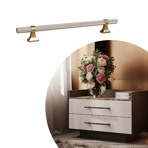Puxador Zigrinato IL 1820 - Bronze/Champagne - 192MM