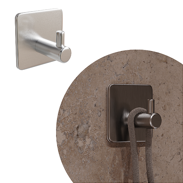 Cabide - Delia - Inox - Auto Colante - 45x45mm