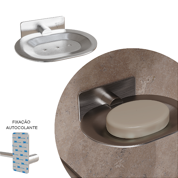 Porta Sabonete - Delia - Inox - Auto Colante