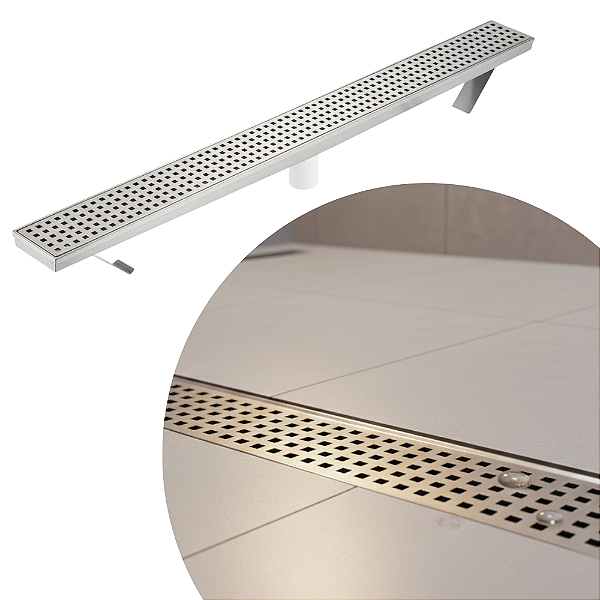 Ralo Grelha Diretta - 88x900mm  -  Escovado - Inox 304