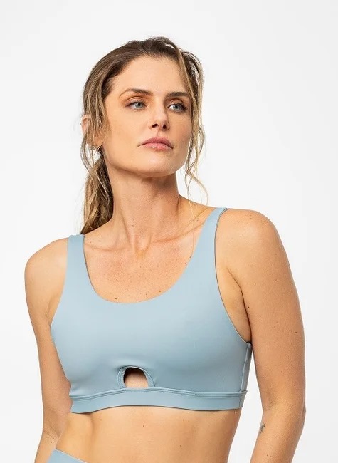 Top Offop Alça Reta Cool Blue