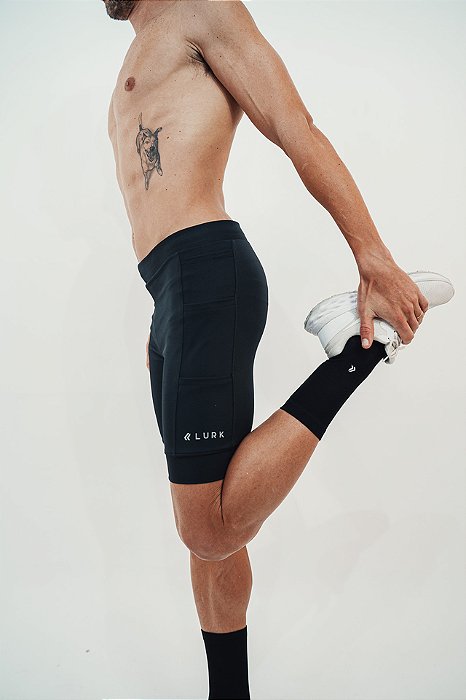 Shorts Corrida Masc. 5 Bolsos Lurk - Preto