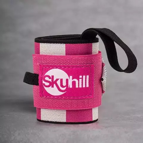 Munhequeira Skyhill Elástica - Quadriculada Rosa