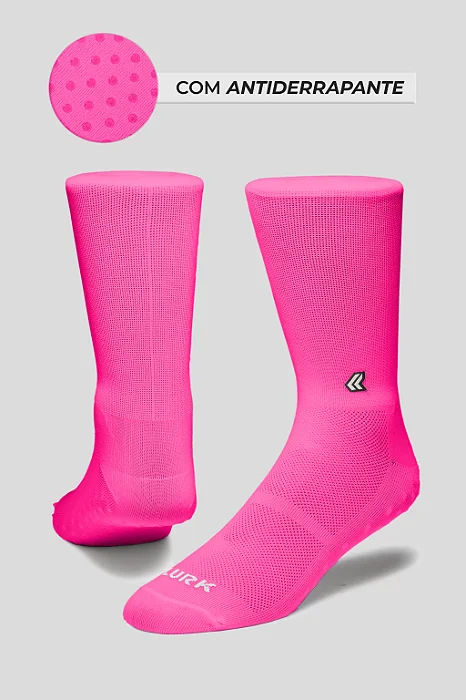 Meia Lurk Grip - Rosa Neon