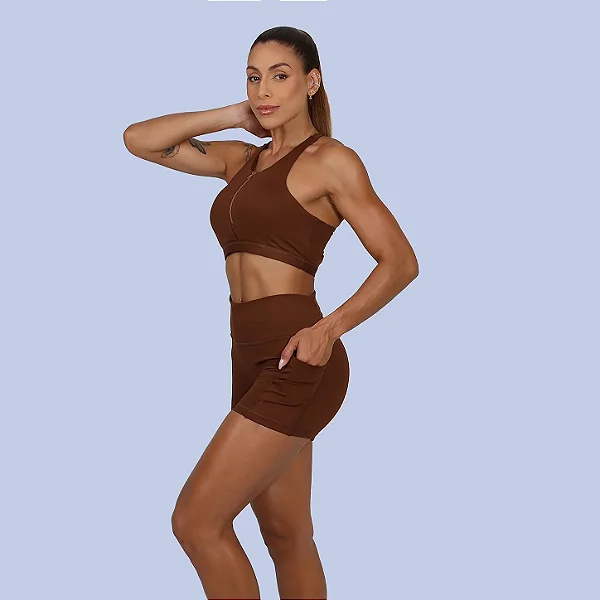 Shorts BS Cross Bolso - Coffee