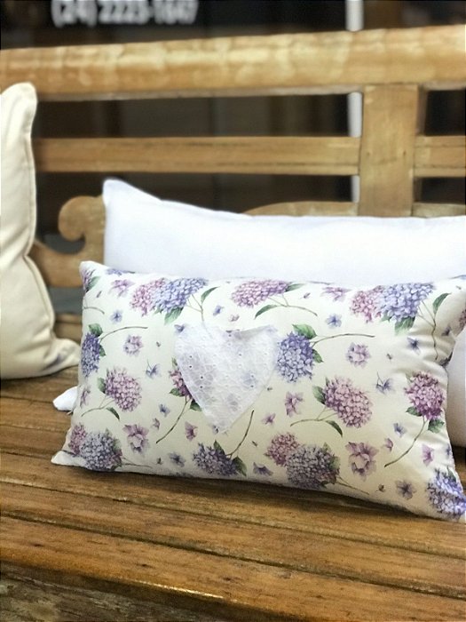 Almofadinha estampa Hortênsias