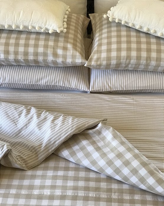 Conjunto Duvet Bege (capa de edredom) 100% algodão