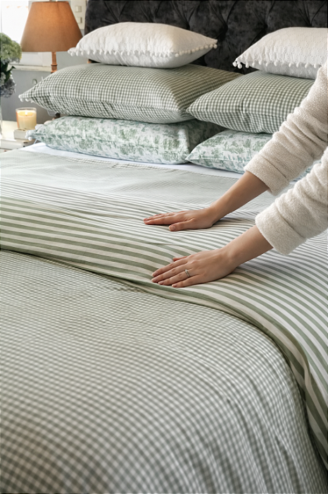 Conjunto Duvet Verde Seco (capa de edredom) 100% algodão
