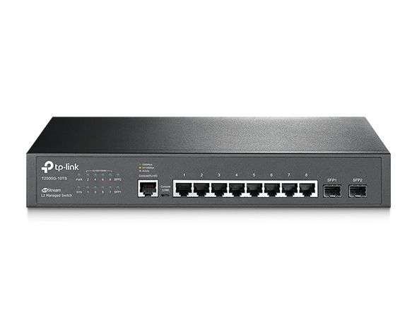 SWITCH 8 PORTAS GIGABIT GERENCIÁVEL 2 SFP TP-LINK T2500G-10TS (TL-SG3210)