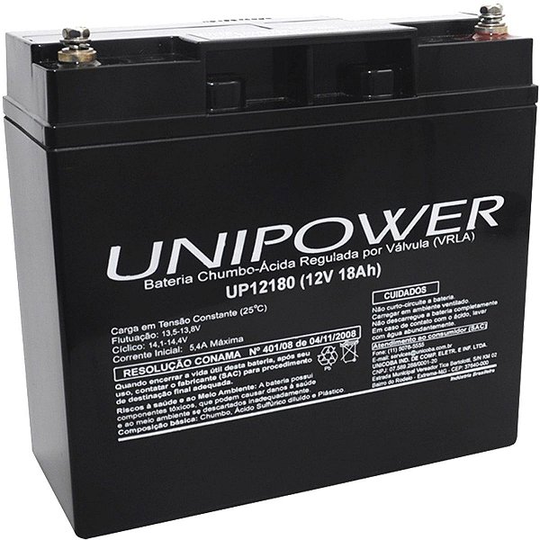 Bateria 12v 18a Selada Up12180 Unipower
