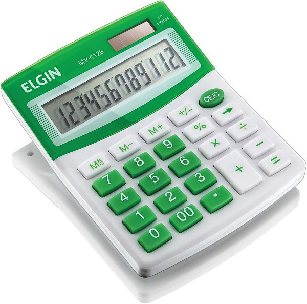 Calculadora De Mesa 12 Digitos Mv-4126 Verde